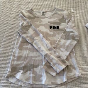 Victoria's Secret Camo PINK thermal long sleeve shirt